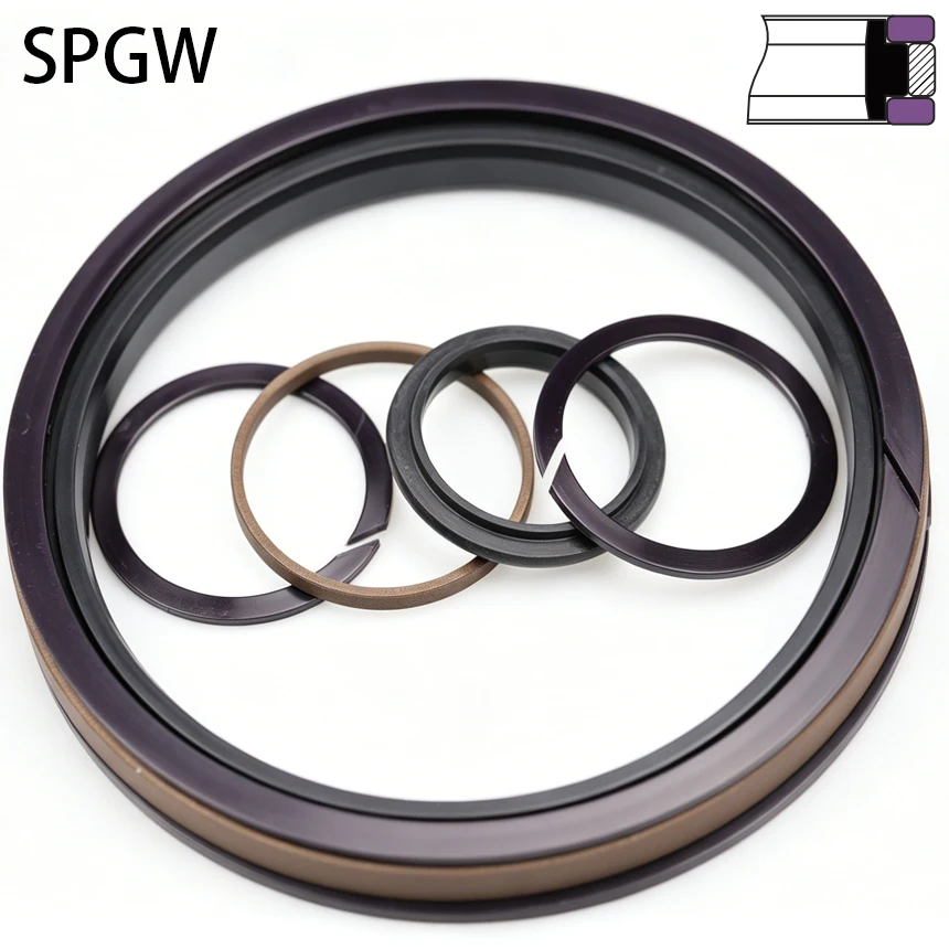SPGW 50-300mm Cylinder Bi-Directional Double Acting Ring Gasket Sealing Compact Combination Reciprocating Plug Piston Oil Seal