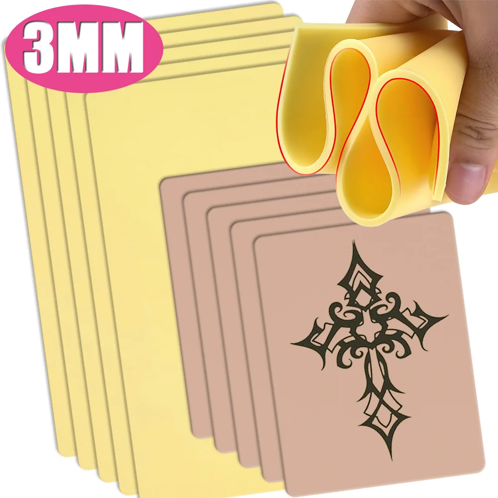 

3mm Silicone Tattoo Practice Skin Double Sides Tattoo Fake Skin for Beginner Permanent Body Arts Tattoo Accessories