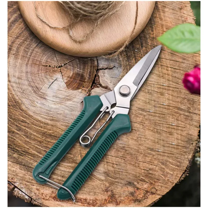 Straight Head Pruning Shears Non-slip HandleStainless Steel Outils Manuels Household Bonsai Garden Scissors Pruing Shear