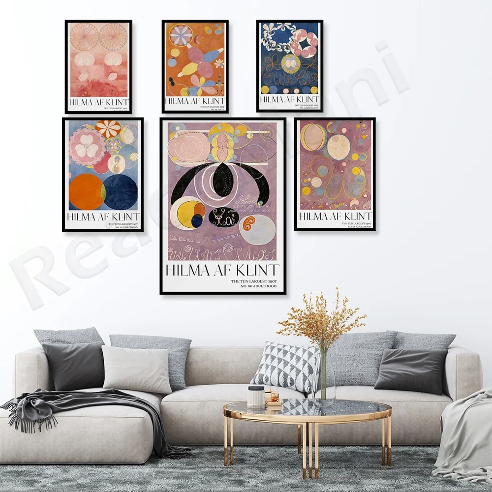 Hilma af Klint Museum Print, Exhibition Poster | Minimalist Bohemian Art Gallery Poster Decoration Gift