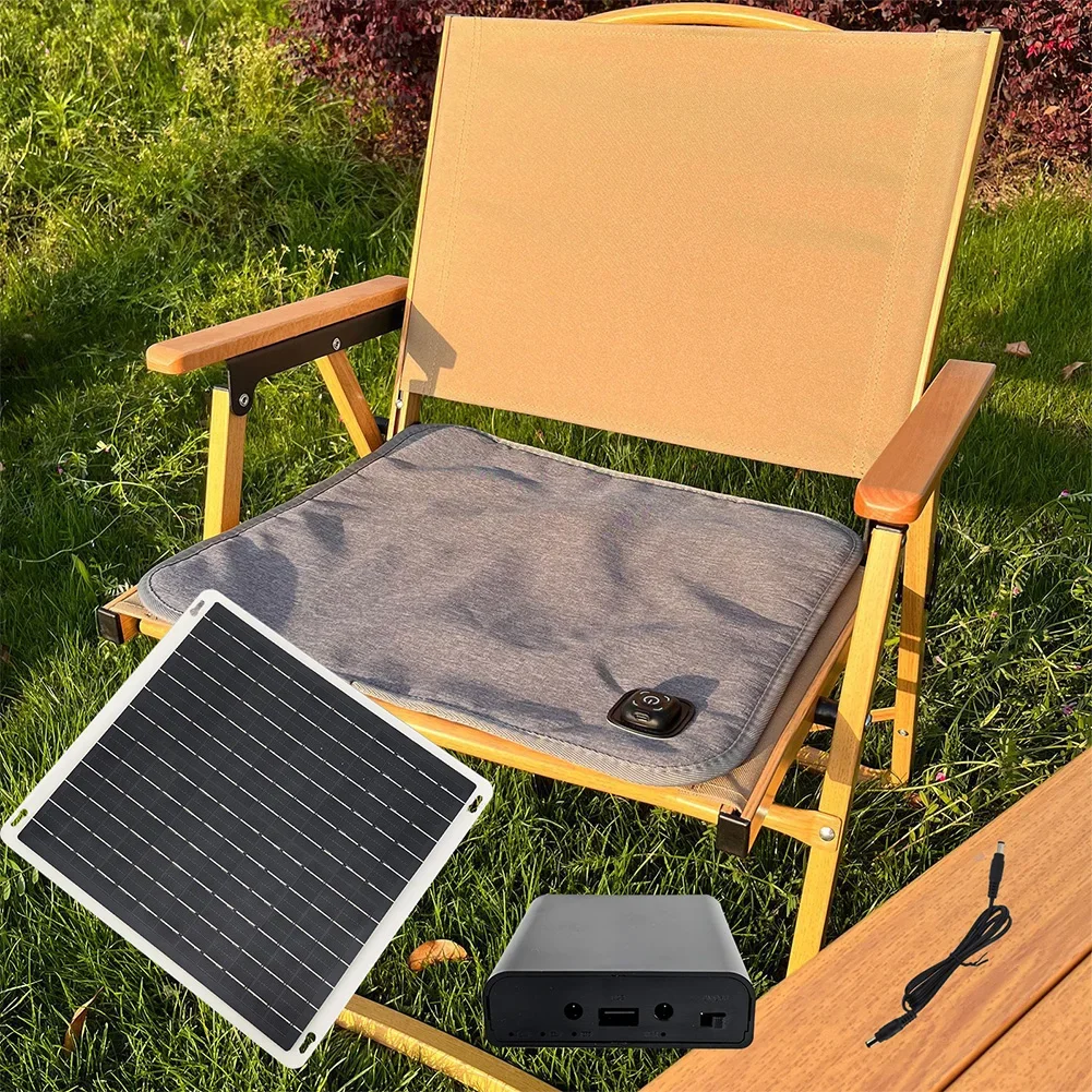 Photovoltaic Chair Mat Solar Heated Blanket Outdoor Activities ABS And Flannel Construction Three Temperature Settings