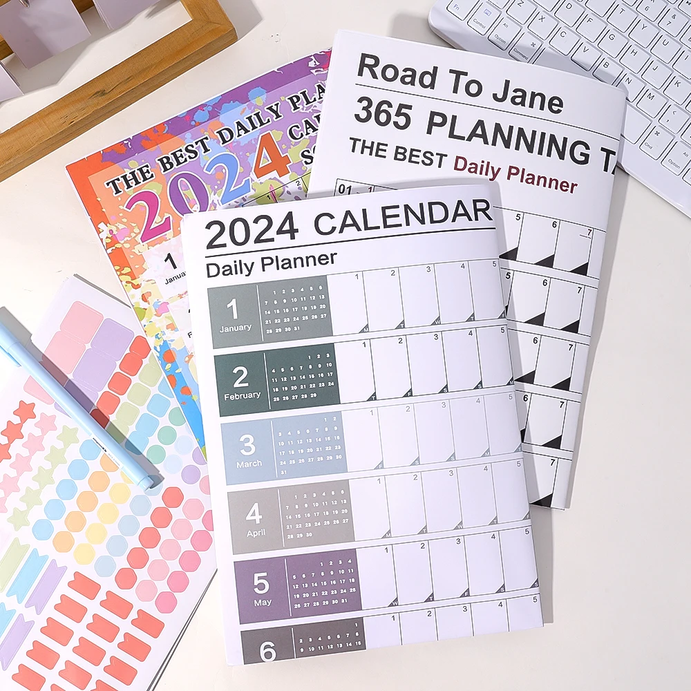 2024 Wall Hanging Calendar Daily Planner Large 366 Days Sheet Memo Pad To Do List Agenda Schedule Adult Child Educational Toys