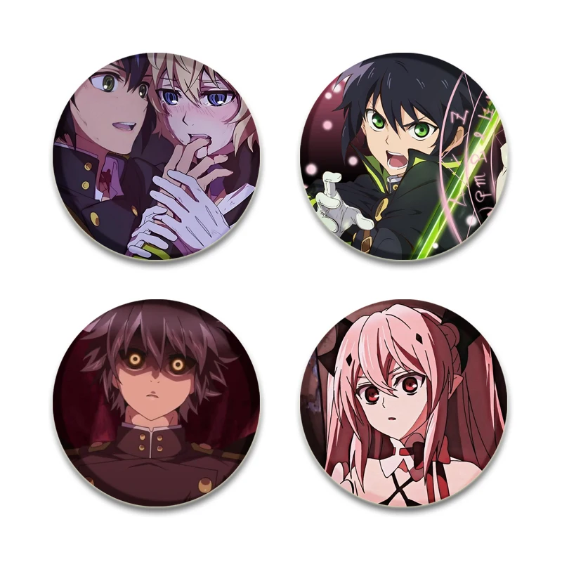 32/44/58mm Round Snap-in Brooches Seraph of The End Anime Pins Badges Fan Collection Accessories Jewelry Handmade Gifts