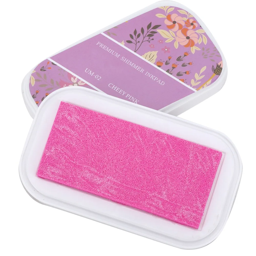 9.5 X 5.5 X 2cm Ink Pad Metal Color Pearlescent Stamp Pad Gold/Yellow/Moonlight White/Cherry Pink Quick-Drying DIY Ink Pad