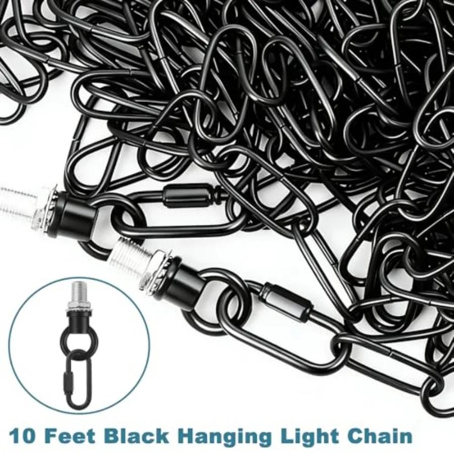 Industrial Light Fixture Chain, Adjustable Metal Pendant Chandelier Chain Extension with Detachable Link, Maximum Load is 66 Po