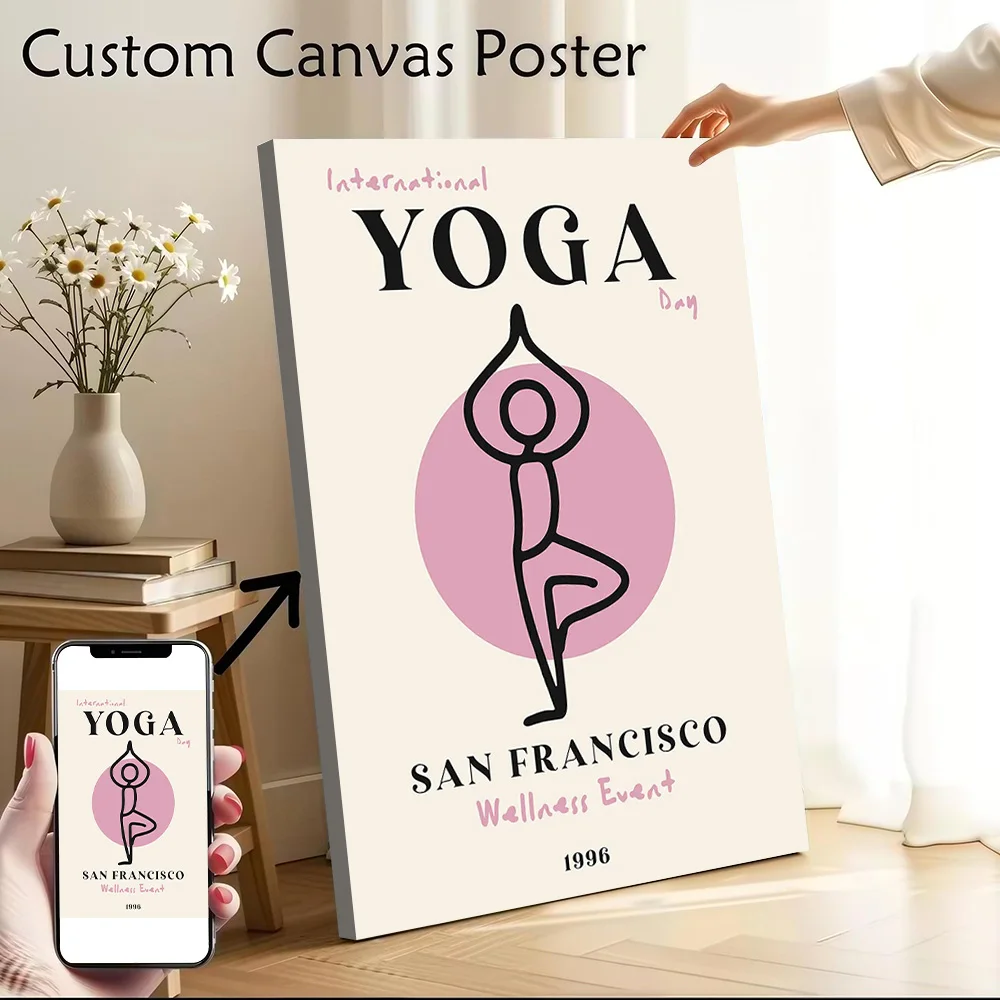 International Yoga Day Printed Canvas Poster Personalized High Quality Wall Art Paintings for Specialty and Themed Home Decor