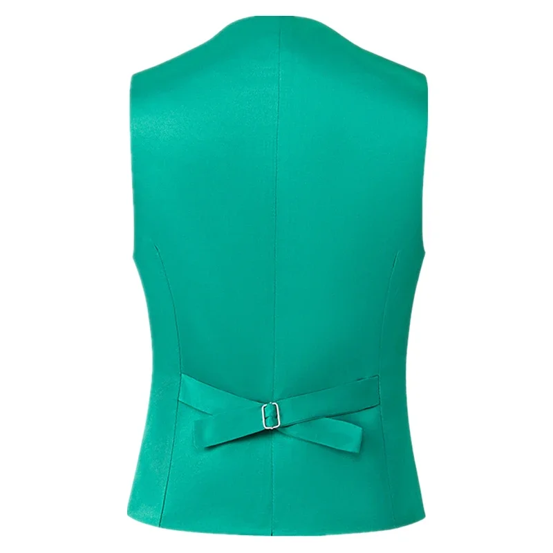 سترة بدلة رجالية خضراء، سترات برقبة على شكل حرف V واحدة الصدر، صدرية مزينة بالترتر اللامع، مناسبة للمضيف/المغني/المرحلة/الحفلة #2