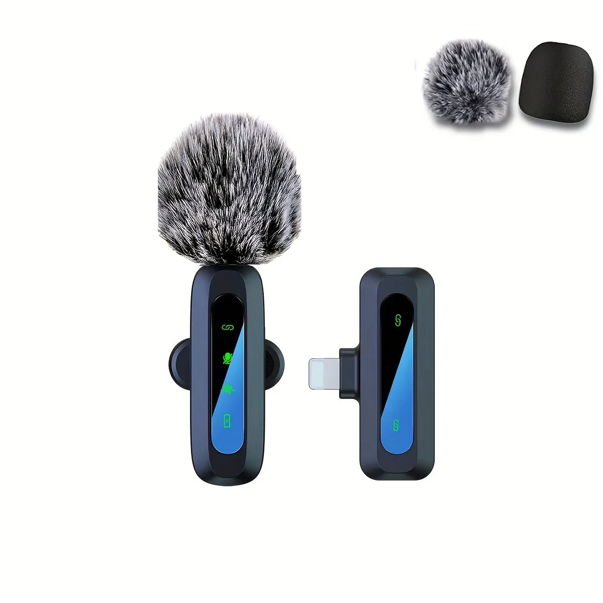 Lavalier Wireless Microphone 70mAh Rechargeable Battery Clip-On Podcast Mic for Streaming Vlogging Voice Recording Plug & Play