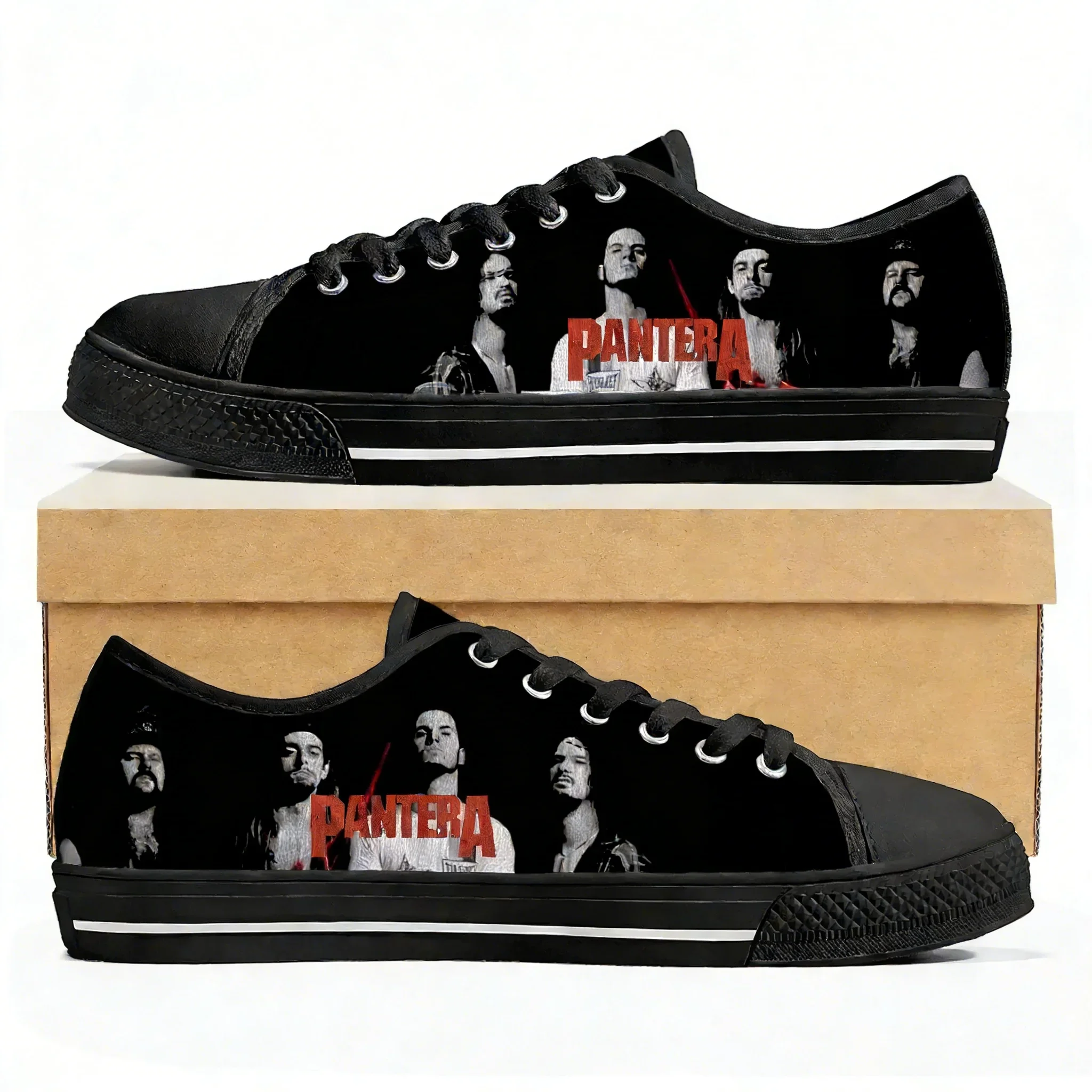 Pantera Metal Band Pop Low Top High Quality Sneakers Mens Women Teenager Canvas Sneaker Casual Couple Shoes Custom Shoes view 3