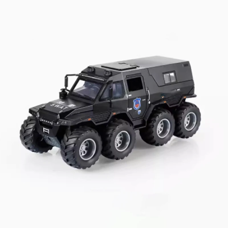 1:24 Scale Alloy Explosion-Proof Off-Road Vehicle Amphibious Armored Vehicle Engineering Transport Vehicle Model Gift Decoration