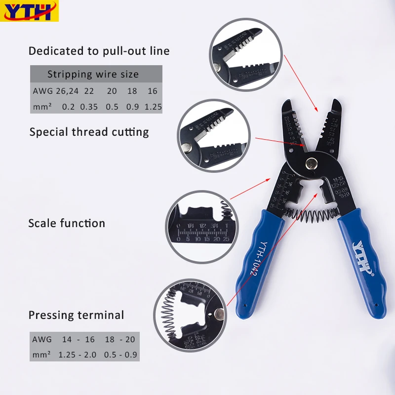 4 in 1 0.2-5.5mm² Cable Wire Stripping Cutting Crimpping Separate Pliers  Multifunction Electrical Hand Tools for Electrician