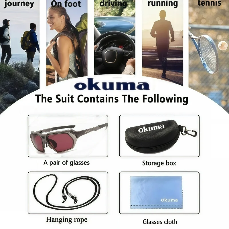 Okuma 26 Year New Outdoor-Sportbrille, polarisierte Fahrradbrille, geeignet zum Angeln, Camping, Wandern, Radfahren, Sonnenbrille – Detail 3