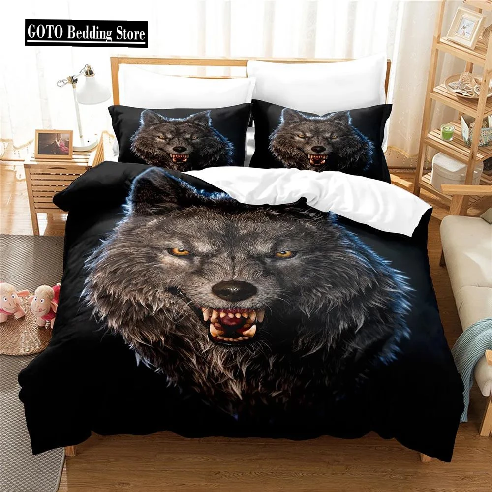 

Hot Bedding Set Adults Winter Duvet Cover Sets Kids,twin Full Queen King Bedroom Set 3D Wolf, Tiger, Lion Housse De Couette