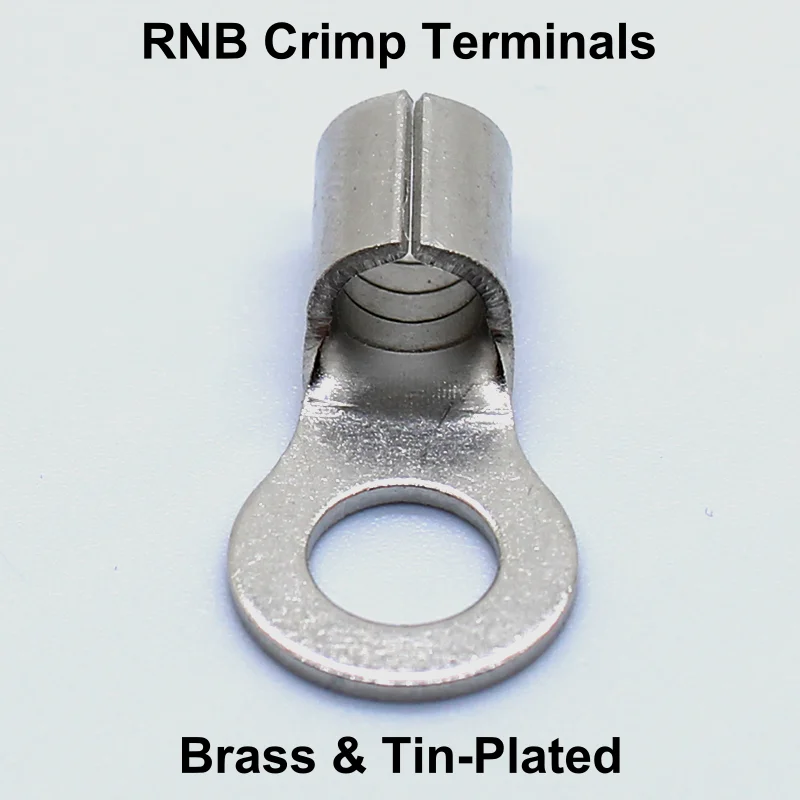 100 Stück RNB Messing Ring Bare Terminal Block Connector Kabelschuhe Draht Crimpspitzen Elektrische Verbindungsstreifen 12 V 2,5 mm 4 mm 6 mm
