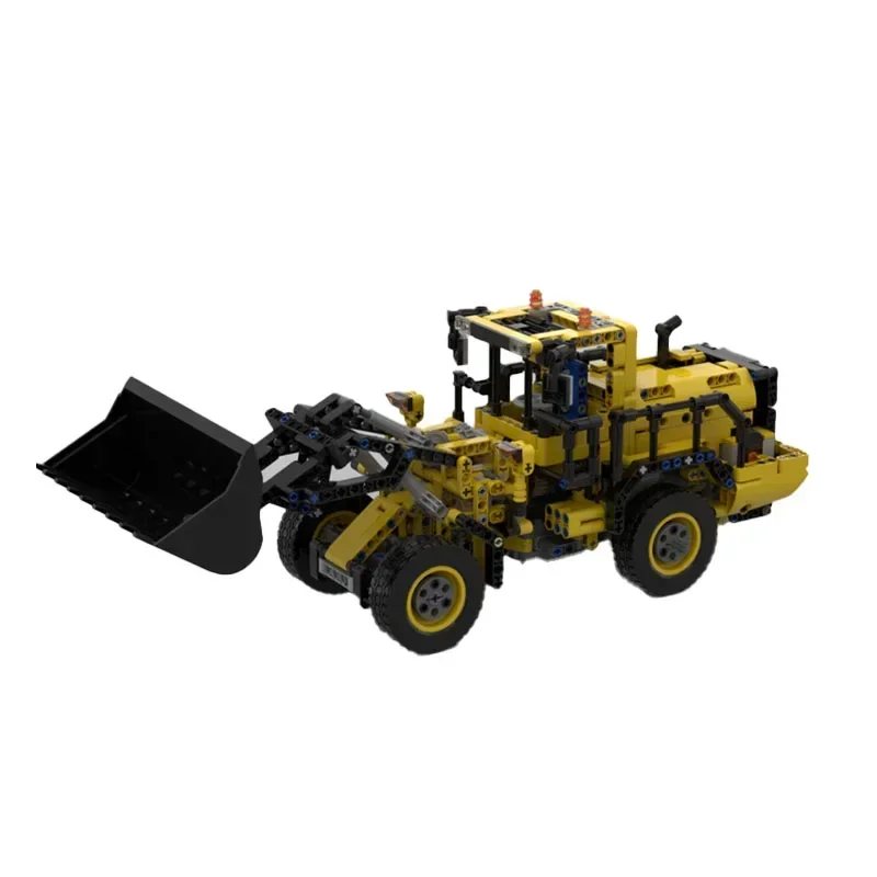 MOC-38914 Urban Eco Building escavatore Building Block modello Yellow Wheel Loader Excavator1079 Parts Adult Kids Birthday Toy Gift