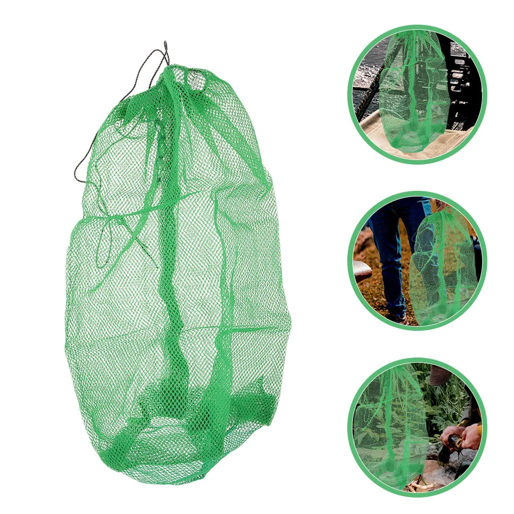 

Large Capacity Foldable Nylon Fishing Net Bag Outdoor Drawstring Fish Keeper Net Portable Fishing Gear 100x60 Clam Bag