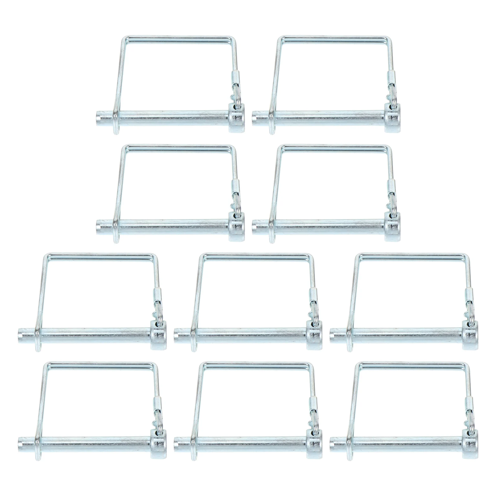 

10pcs Square Spring Safety Wire Lock Pin Shaft Hitch Fast Unloading Retainer for Farm Garden Trailer Boat High Strength Carbon