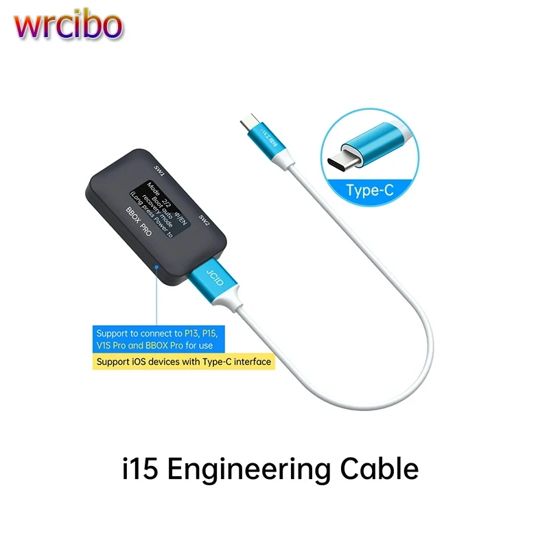 JCID I15 Engineering Cable Type-C Interface For Solving White Apple Restart Fault and Quickly Enter The Recovery Mode Test Line