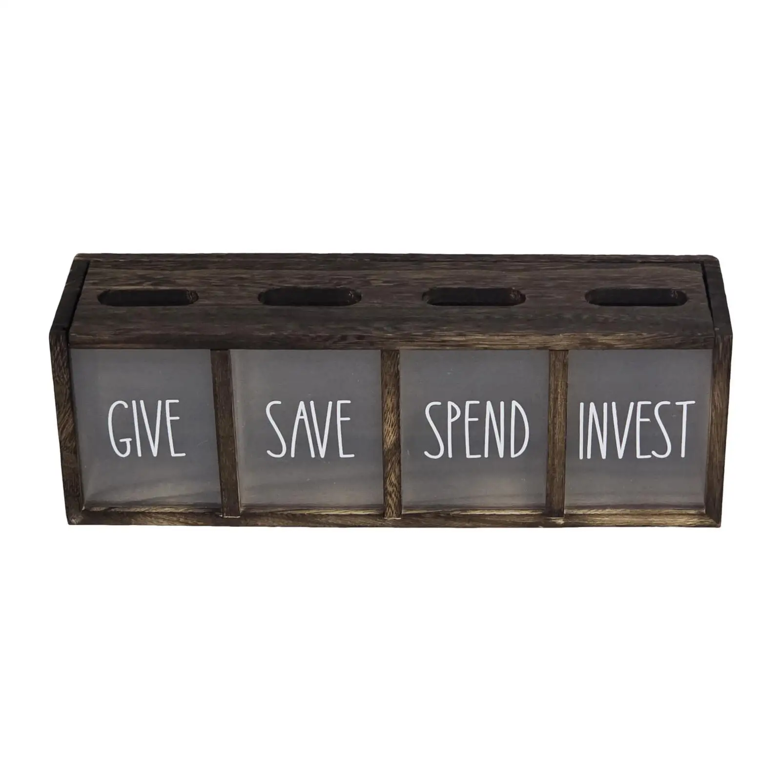 Wooden Piggy Bank with Visual Window Money Saving Box Coin Organizer for Family Home Use Kids Storage