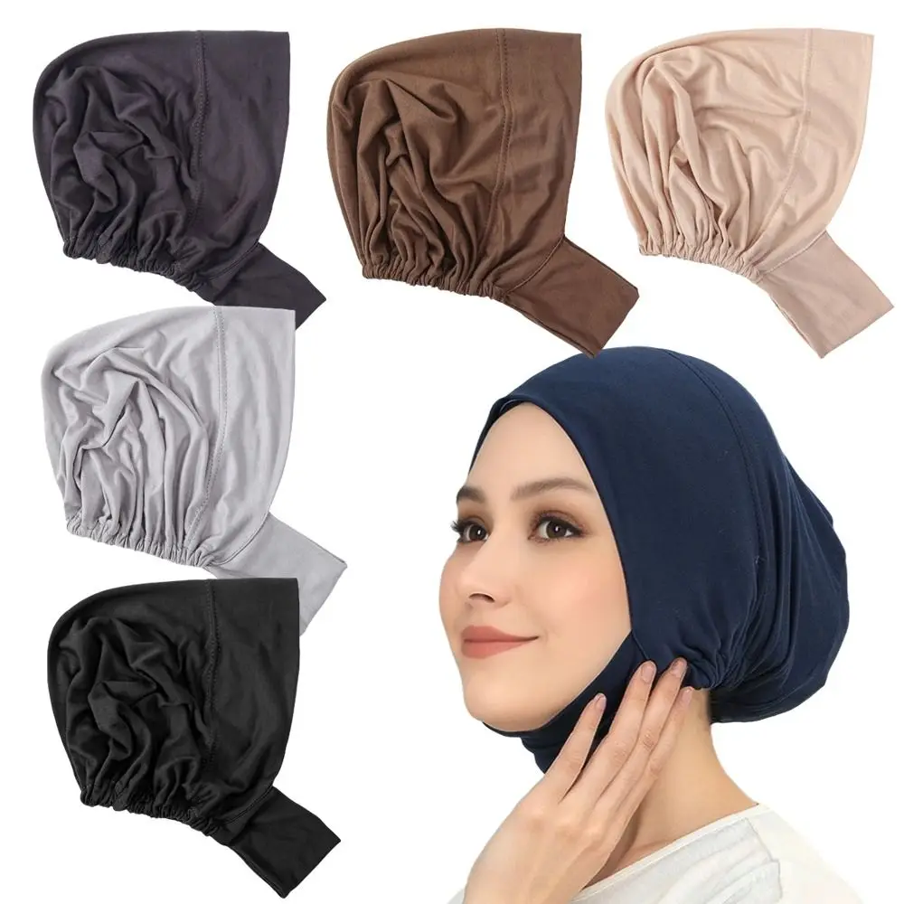 New Elastic Instant Hijab Tube Ready To Wear Jersey Cotton Undercap Tudung Plain Solid Instant Turbans for Women