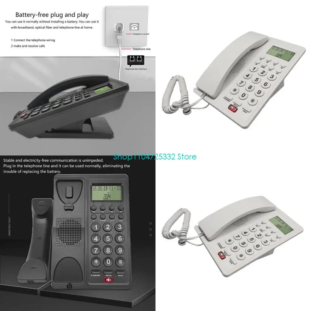 P5EA Corded Phone Office Telephone With Caller Display Landline Telephones for Use in Hotels and Businesses