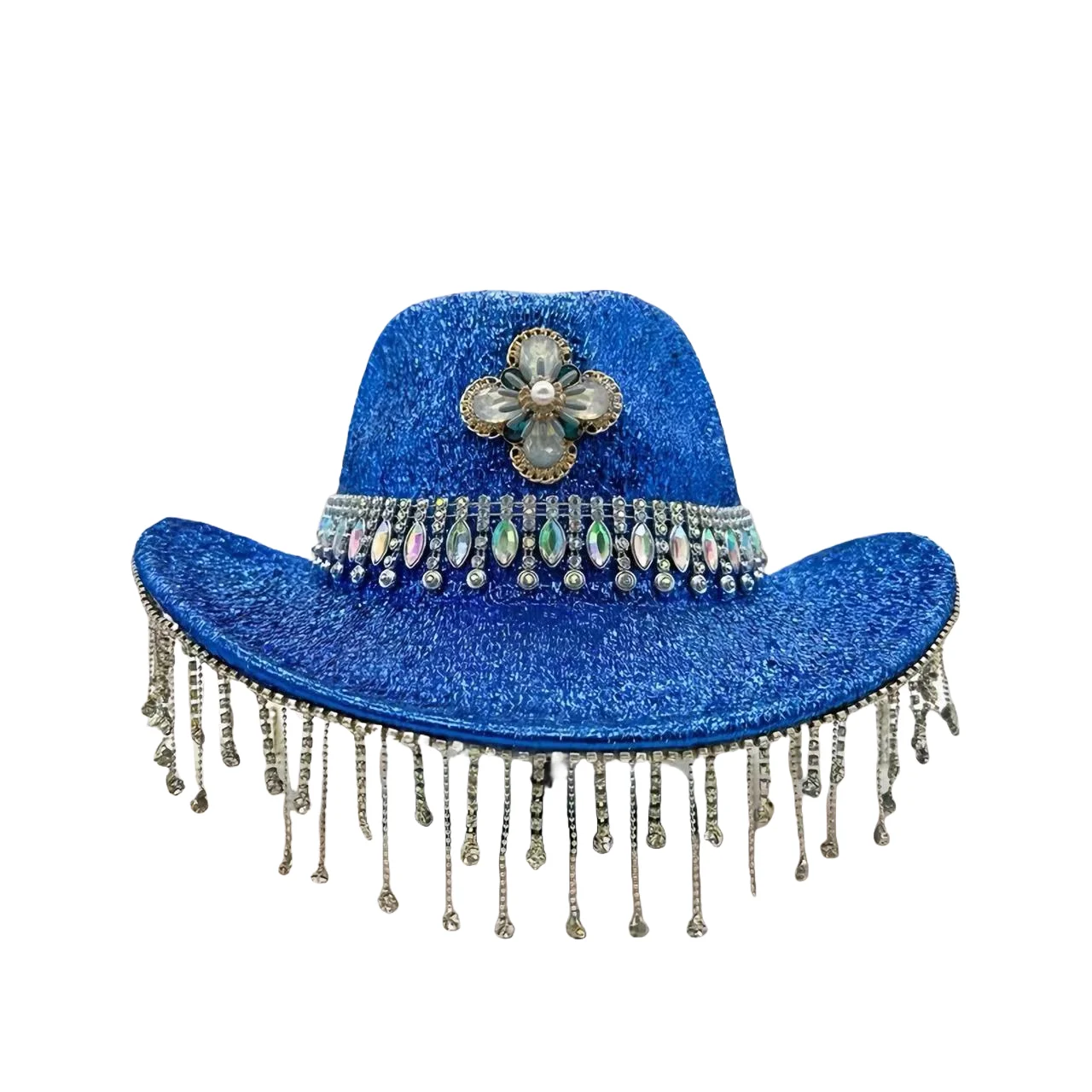 HongLuan Glitzer-Kostüm, Hut für Erwachsene und Cowboy-Hüte, Strass für Damen, Cowboy-Cosplay, Damen-Accessoires und Cowgirl-Kappe