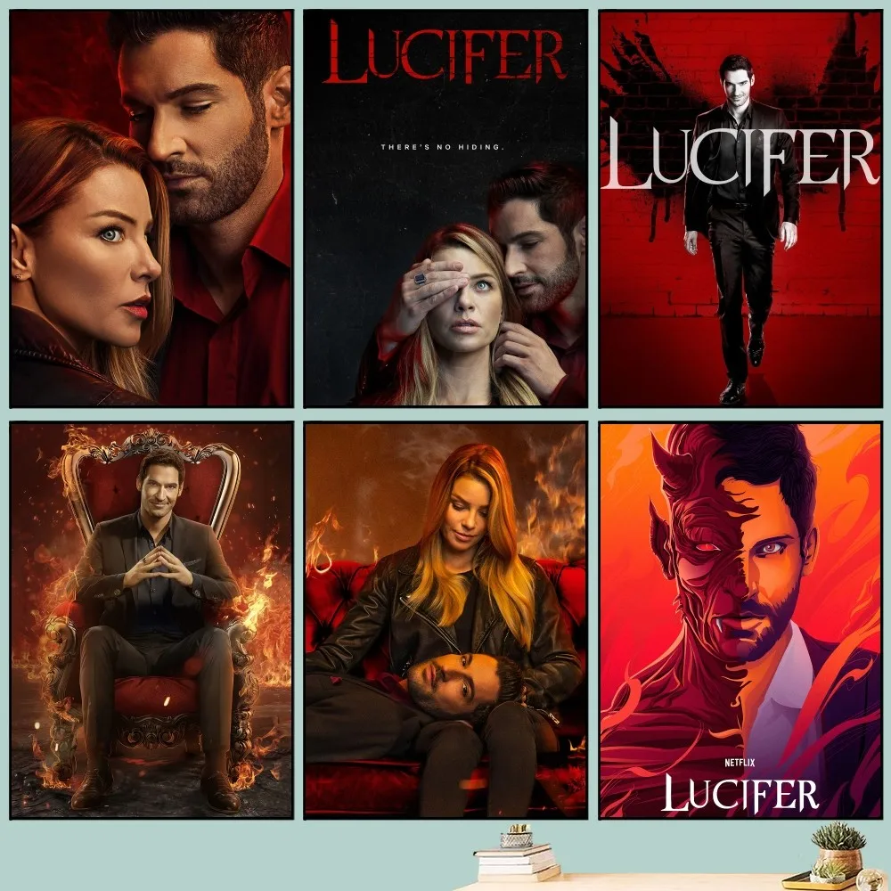 Lucifer TV Serie Poster Art Self-adhesive Art Small Poster HD Quality Poster Wall Art Painting Study Wall Decoration