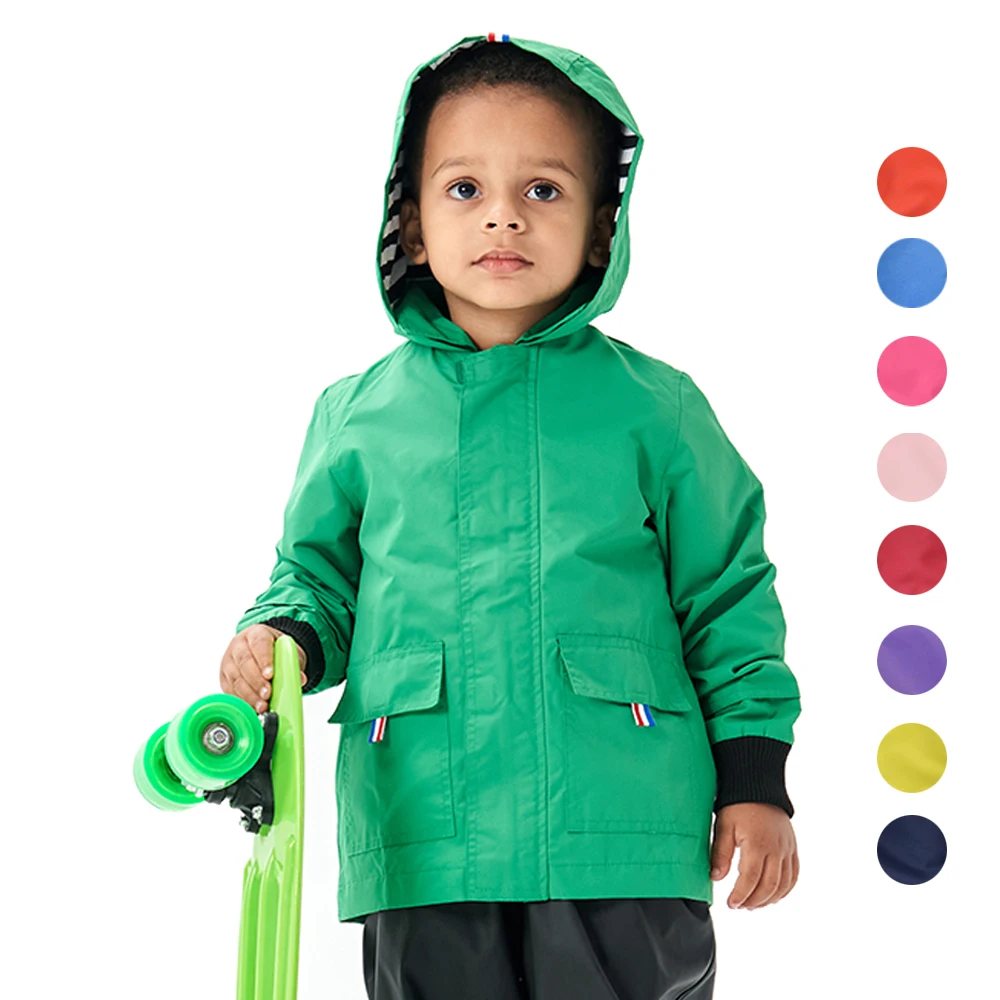 3-9T Kids Boys Girls Jackets Hooded Spring Autumn Outerwar Waterproof Children Rain Jackets Sportswear Cotton Lined Windbreaker