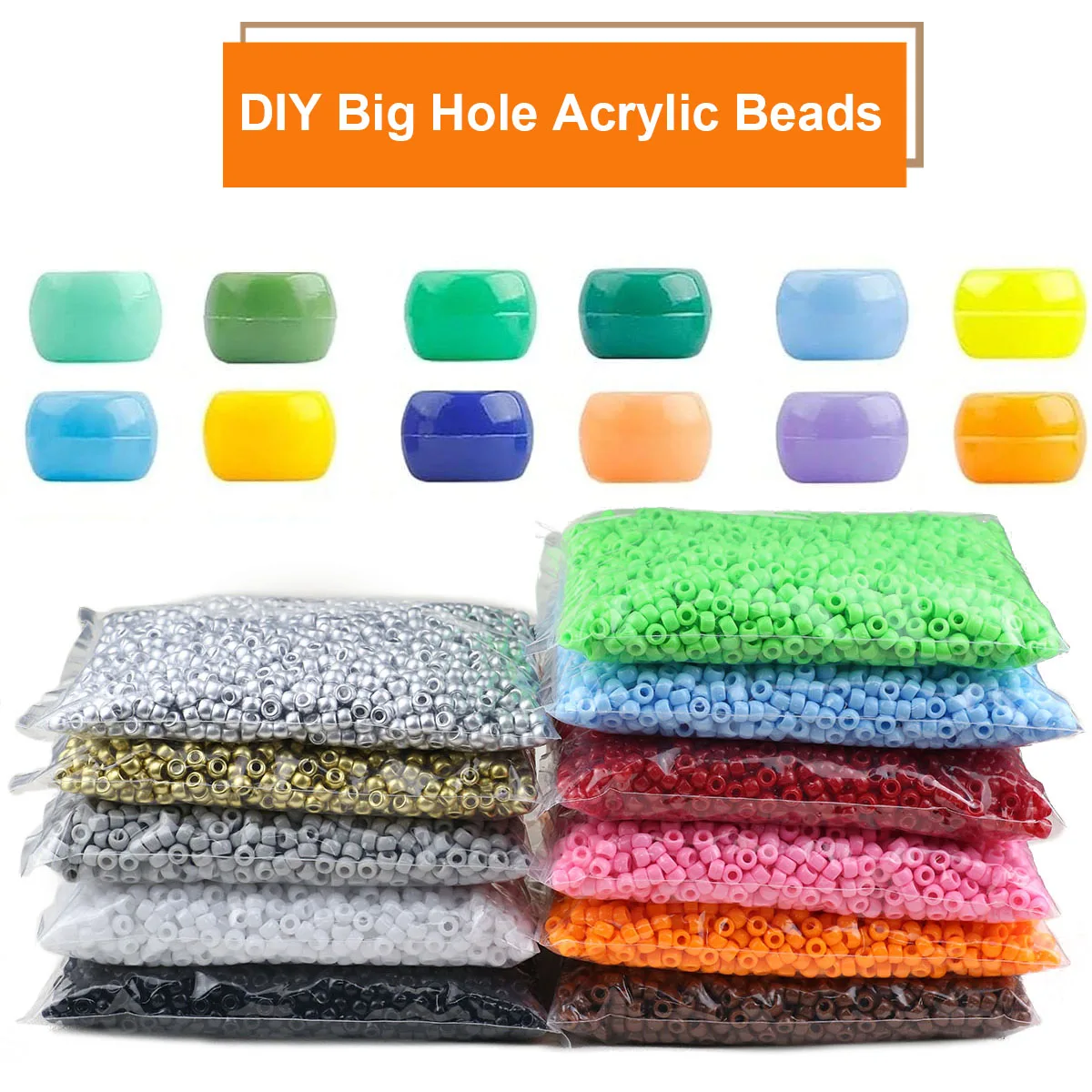 1850 قطعة 6x9 مللي متر بلون كبير حفرة المهر الخرز DIY بها بنفسك صنع المجوهرات للصداقة أساور و ضفائر شعر لوازم الحرفية