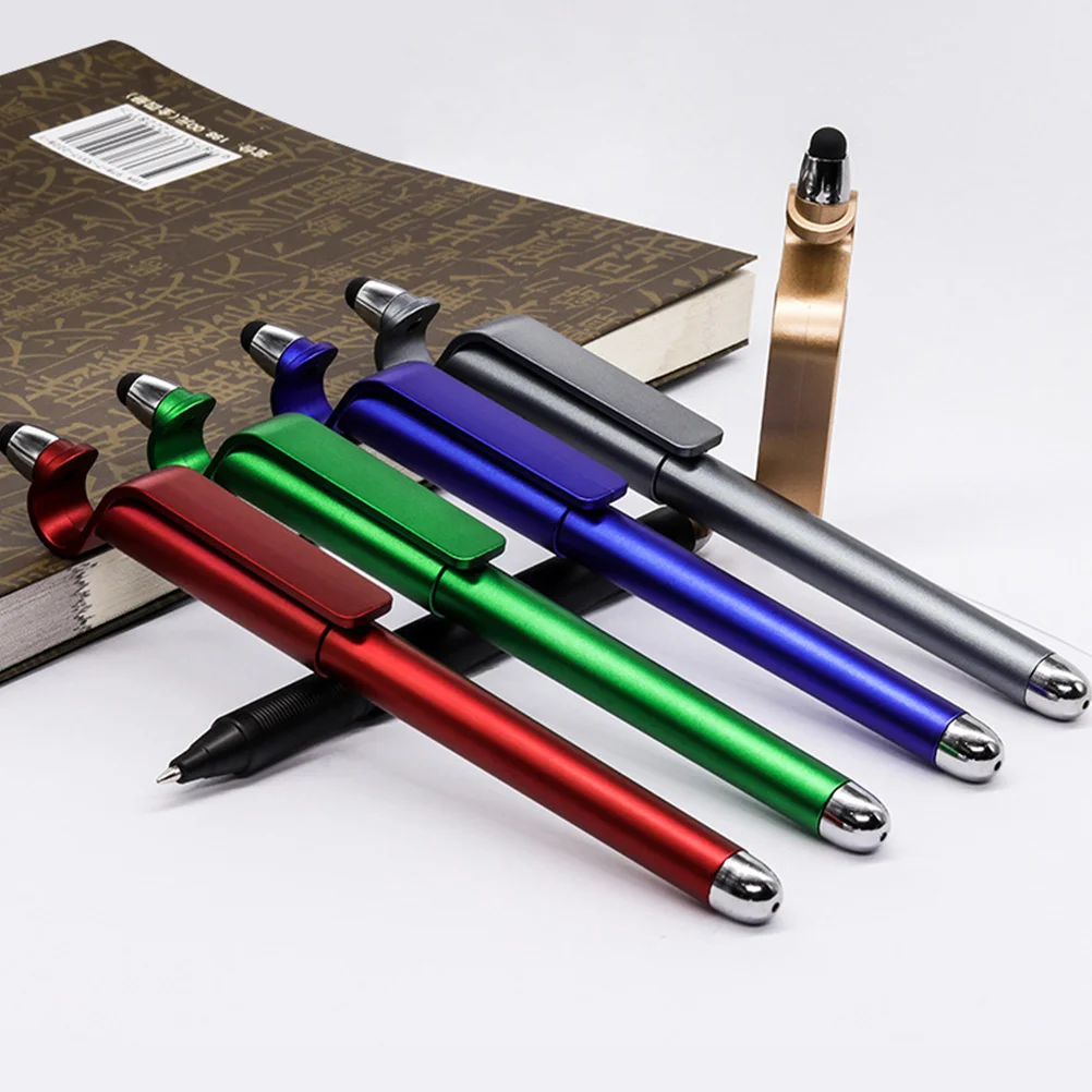 

Touch Screen Mobile Phone Holder Ball Pen Ballpoint Pens with Stylus Tip Abs Multipurpose Stationery