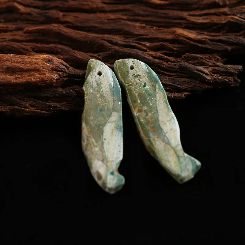 Fish Shape Blue Opal Pendants Beads, Genuine Natural stones beads, Unique Stones for jewelry & DIY Earring Beads