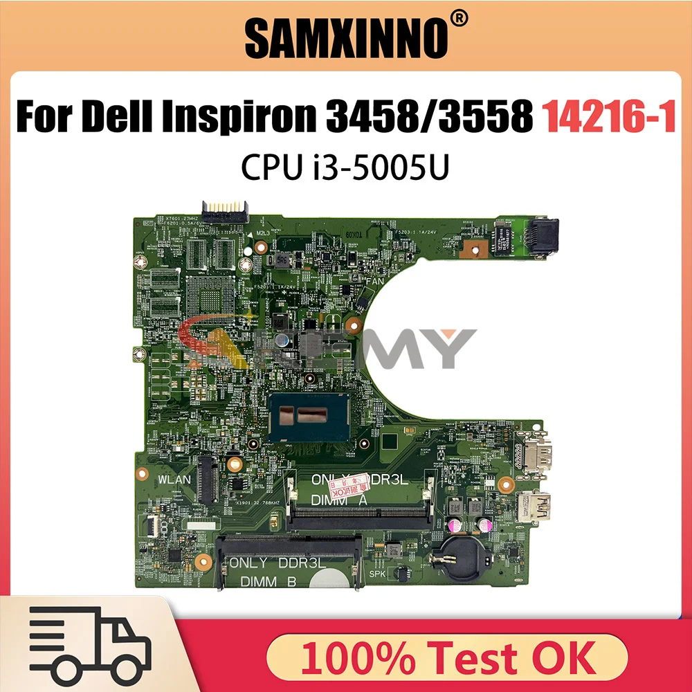 CN-0MY4NH Mainboard For DELL Inspiron 3458 3558 Notebook motherboard 14216-1 with i3-5005U CPU DDR3 full tested