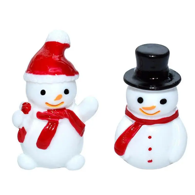 Mini Snowman Figurines Mini Snowmen Christmas Decoration Santa Claus Snowman Tree Landscape Tiny Christmas Figurines Decoration