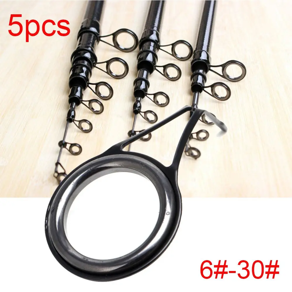 5Pcs Fishing Line Guides Eyes Sets 3mm-23mm Internal diameter Vintage Oval Fishing Top Rings Fishing Rod Guides Pole Repair Kit