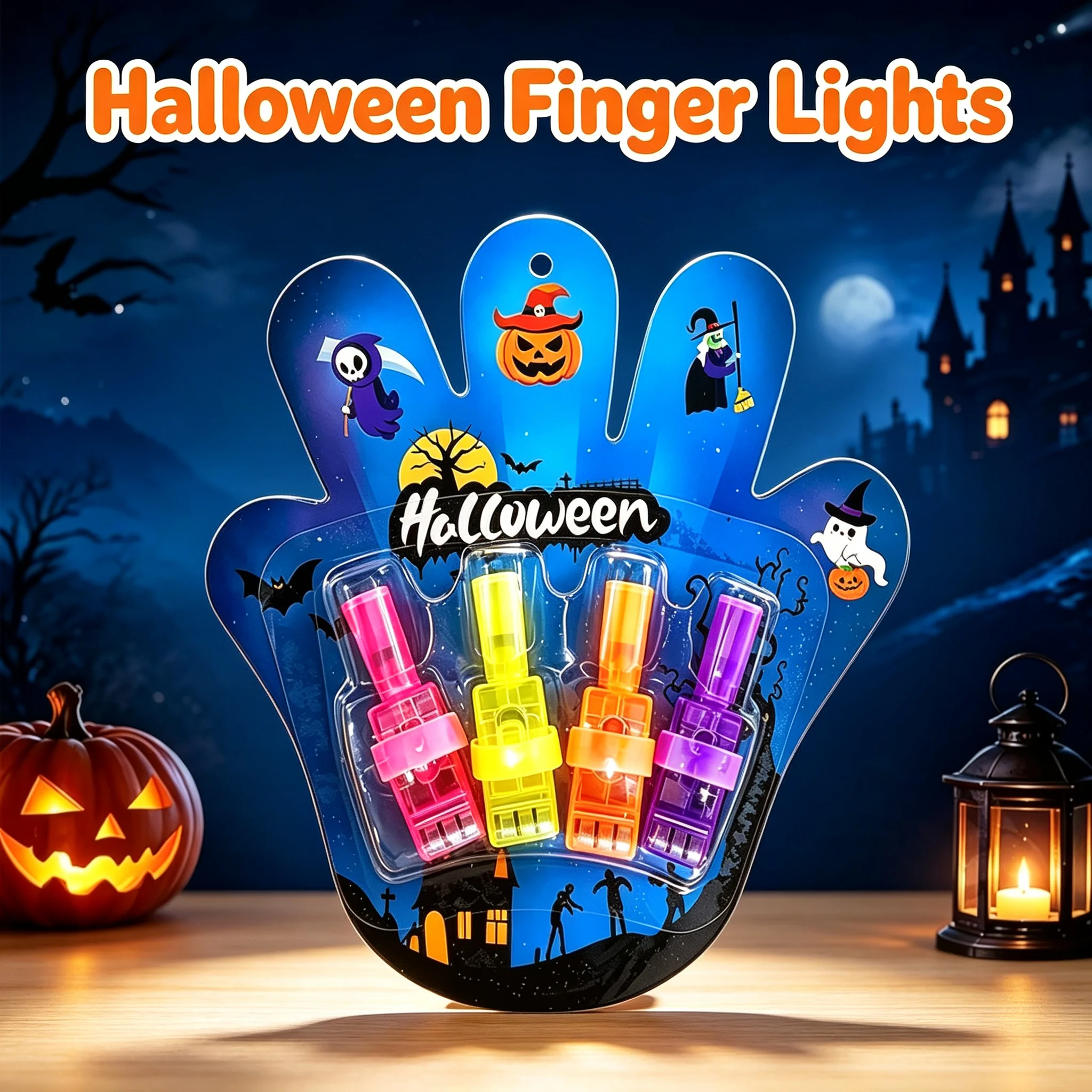 Halloween Glow Finger Light Toys, Trick or Treat Goodie Bag Fillers, Halloween Party Favors (Random Style)