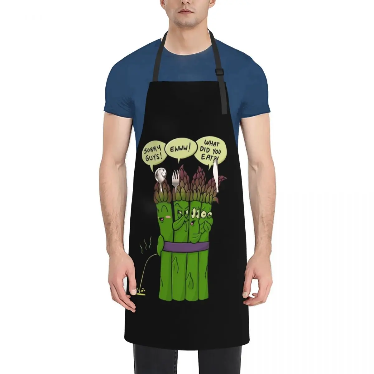 

Asparagus Pee Apron Waterproof Kitchen Woman for women halloween household woman Home Supplies Apron