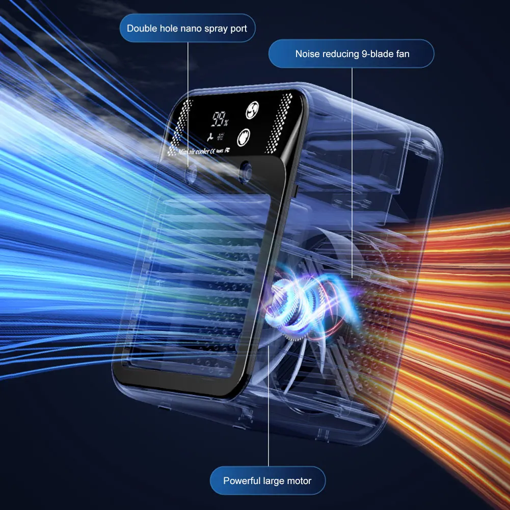 مروحة سطح المكتب USB بسرعتين، مروحة تبريد شخصية، مروحة طاولة هادئة مع مرطب لغرفة النوم والمكتب والتخييم