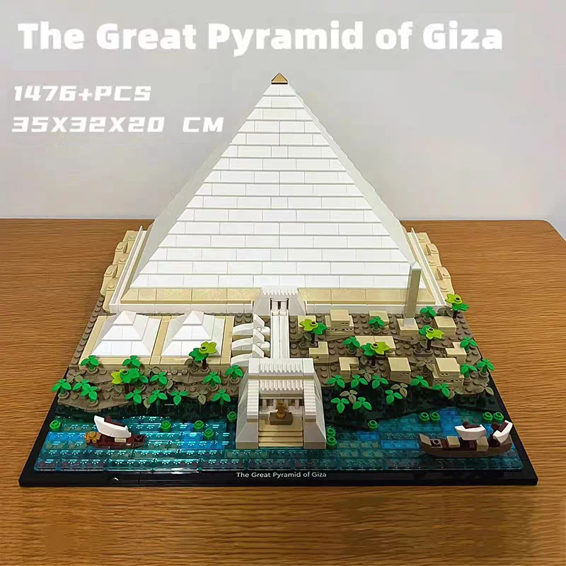 Architecture Great Pyramid of Giza Model Compatitable 21058 Building Blocks Bricks Set DIY Assembled Toys Birthday Gifts