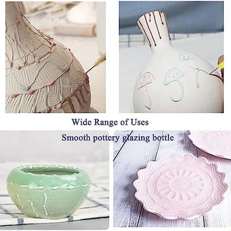 ●Ceramic Precision Tip Applicator Bottle for Pottery Glaze Sliding Tail Pottery Glaze Squeeze Bottle for Clay Supplies-ABFB