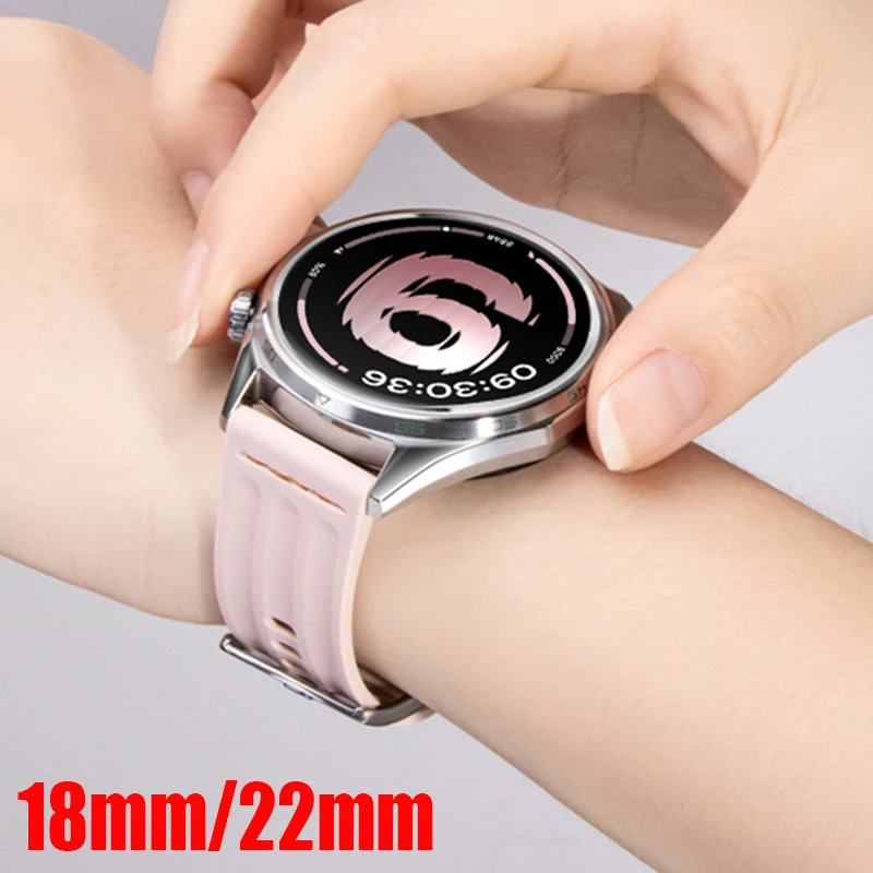 18mm 22mm Silicone Strap For Oppo Watch S X X2 Mini X3 OnePlus Watch 2 3 2R 4Pro 46mm Band For Huawei Watch GT 6 5 4 3 41mm 46mm