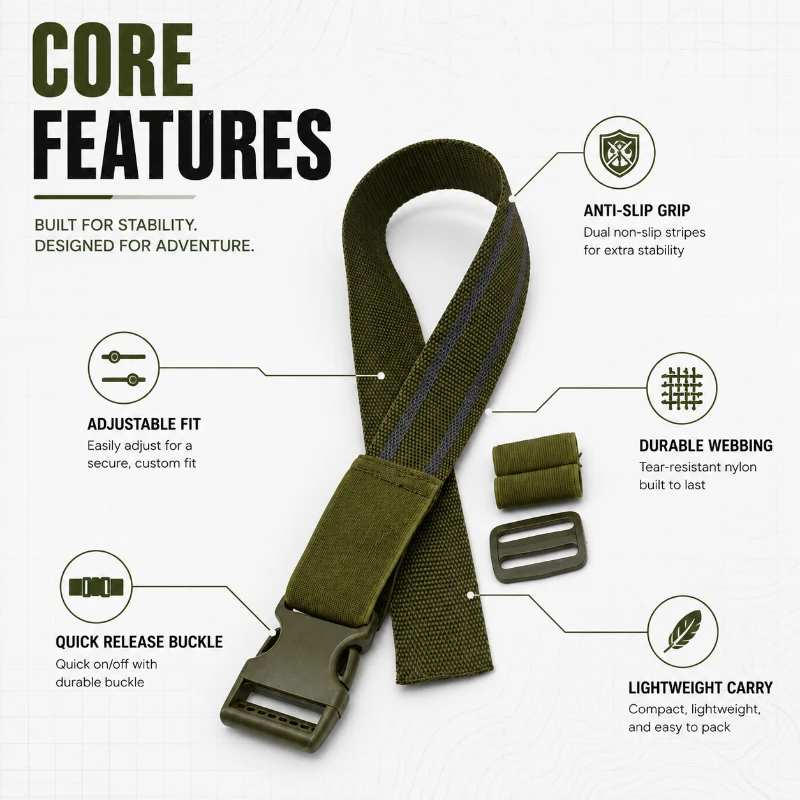 Non-slip Leg Hanging Webbing Strap Kit Adjustable Elastic Leg Sleeve Fastening Band With Buckle Retainer Loop Accessory