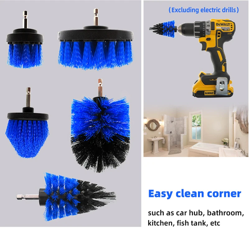 11pcs Universal Drillbrush Scrub Pads Power Scrubber Cleaning Kitchen tapered Kit Purpose Cleaner Scrubbing Drill for Pool Car