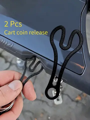 2Pcs Shopping Cart Token Keychain - Supermarket Trolley Unlocking Tool, 3D Plastic, Portable & Reusable, Compact Sturdy Design