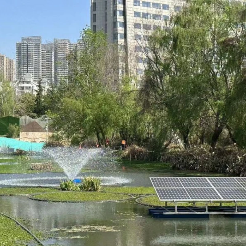 

Solar fountain aerator pushes river sewage treatment custom outdoor fish pond lake