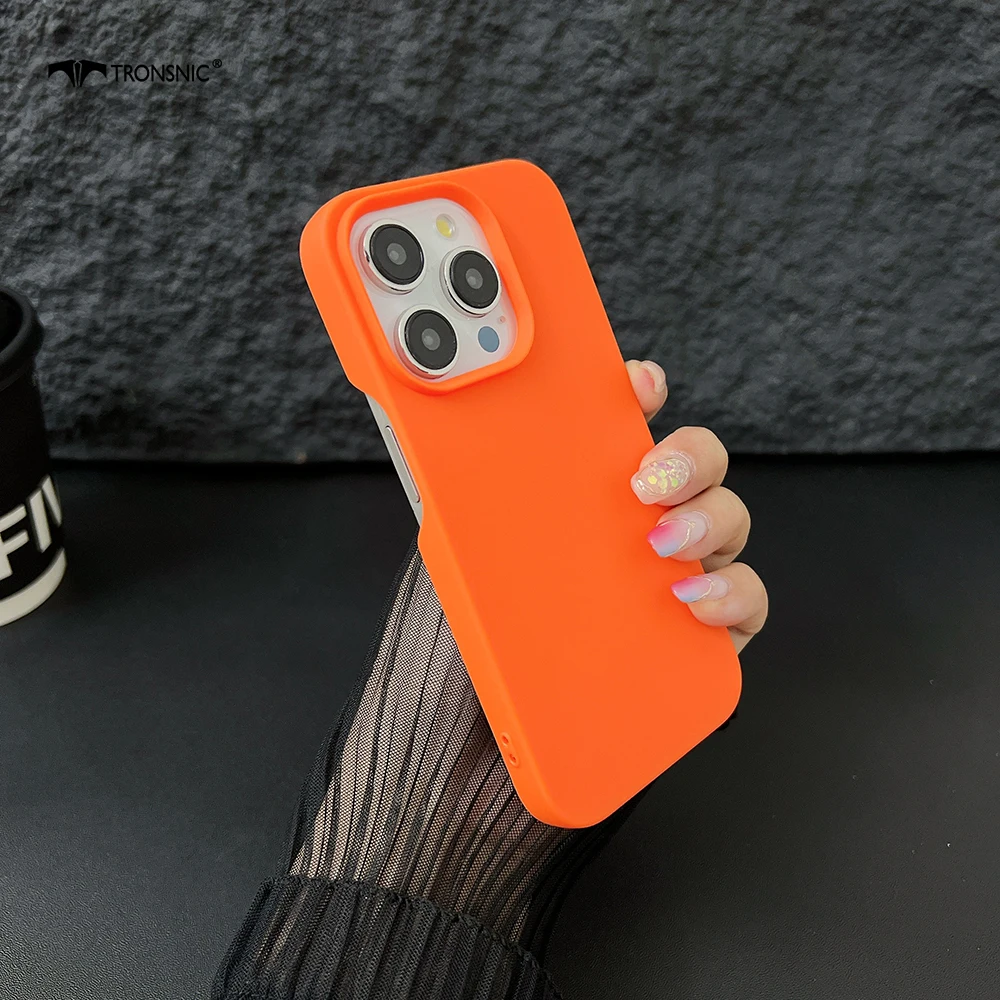 Ins Colorful Luxury Phone Case For iPhone 15 14 13 12 11 Pro Max Soft Silicone Orange Shockproof Silicone Peach Covers Hot Funda