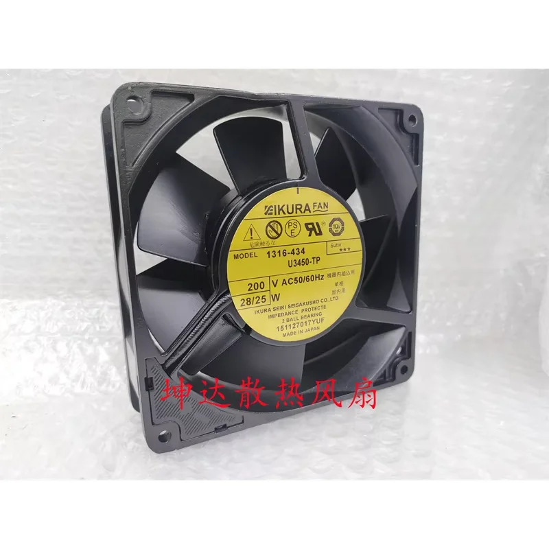 

IKURA 1316-434 U3450-TP AC 200V 28/25W 2-Pin Server Cooling Fan