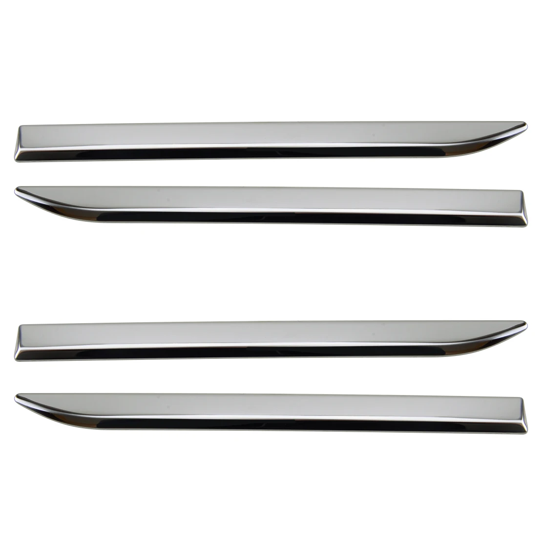 BK-190A-CI 1 Set Silver Chrome Exterior Door Side Fender Trim Cover Decor Emblem Badge Stripe Decal for Universal Car SUV