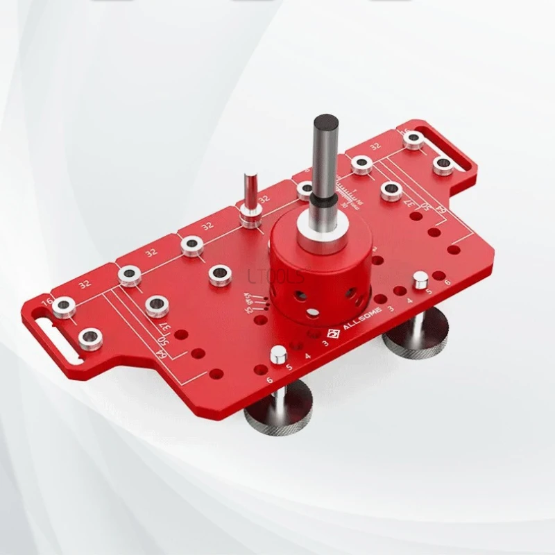 2-in-1 Cabinet Hinge Drilling Guide Hinge Drilling Jig for Cabinet Door Aluminum Alloy Woodworking Hole Puncher Positioner Tool