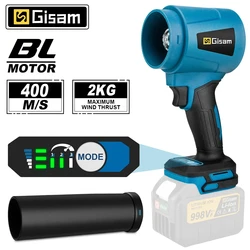 Gisam 300000RPM 400M/S Brushless Electric Turbo Blowers Jet Fan Handheld Leaf Blower Dust Blowing for Makita 18V Battery Pins
