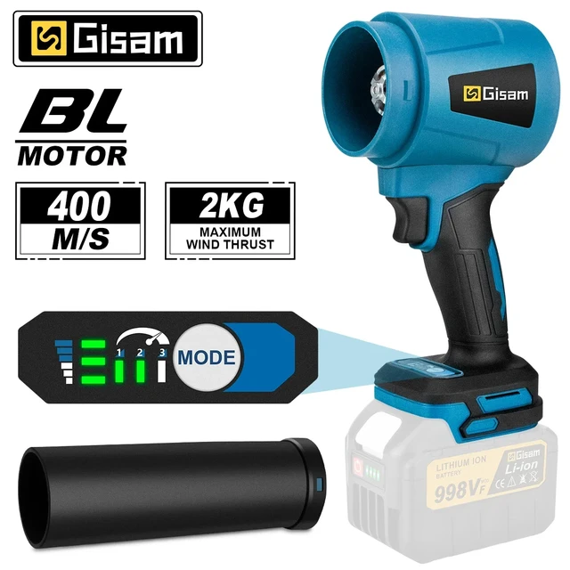Gisam 300000RPM 400M/S Bezszczotkowe Elektryczne Turbowentylatory Dmuchawy Ręczne Dmuchawce do Liści i Kurzu do Akumulatorów Makita 18V